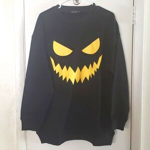 LOSORN ZPY Halloween Sweatshirt in Black with Yellow Face Size XL
